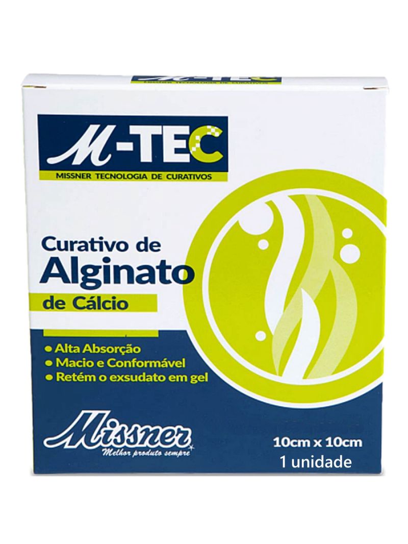 Curativo de Alginato de Cálcio M-TEC Missner - 10cm x10cm - unidade