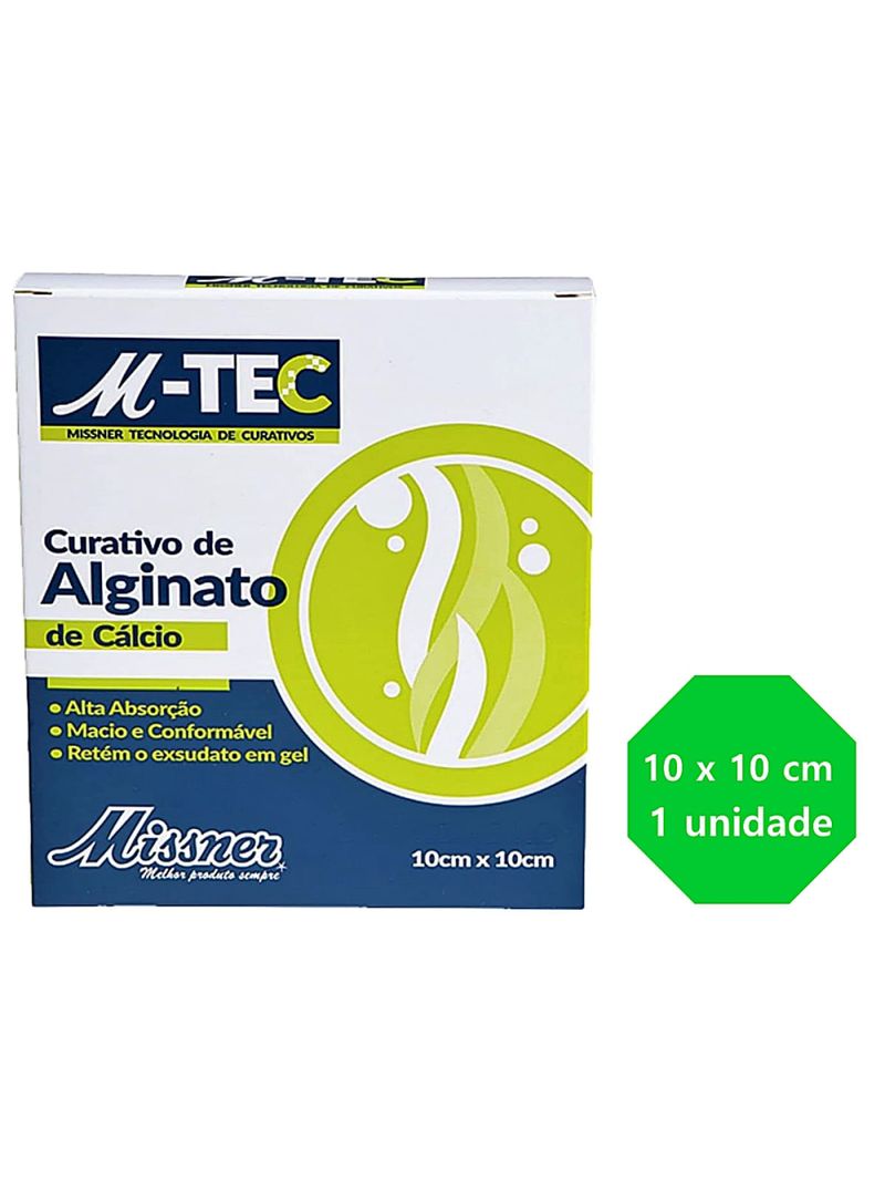 Curativo de Alginato de Cálcio M-TEC Missner - 10cm x10cm - unidade