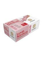 Luva Nitrílica Descartável Descarpack - Rosa - Tamanho M - 100 Unidades