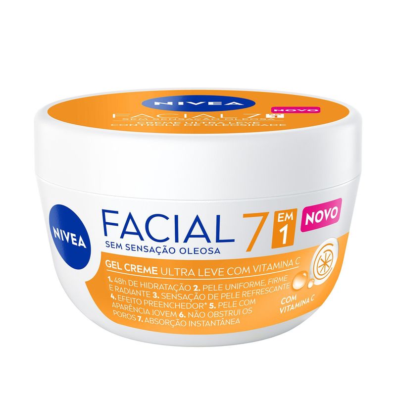 NIVEA Gel Creme Facial Ultra leve Vitamina C 7 em 1 100g