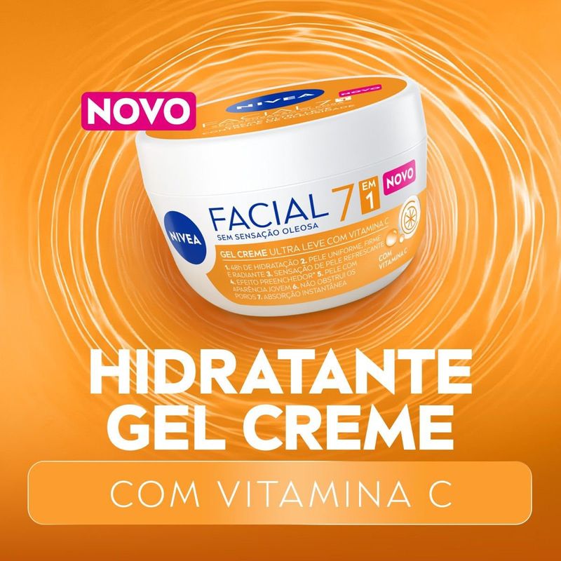 NIVEA Gel Creme Facial Ultra leve Vitamina C 7 em 1 100g