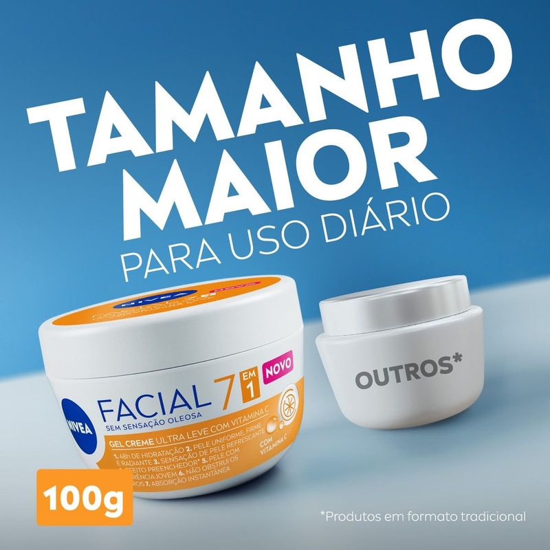 NIVEA Gel Creme Facial Ultra leve Vitamina C 7 em 1 100g
