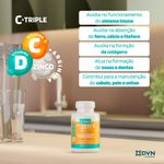 C-Triple + Arginina - Vit C 500mg + Zinco 5mg + Vit D 200UI + Arginina 500mg 30 comprimidos