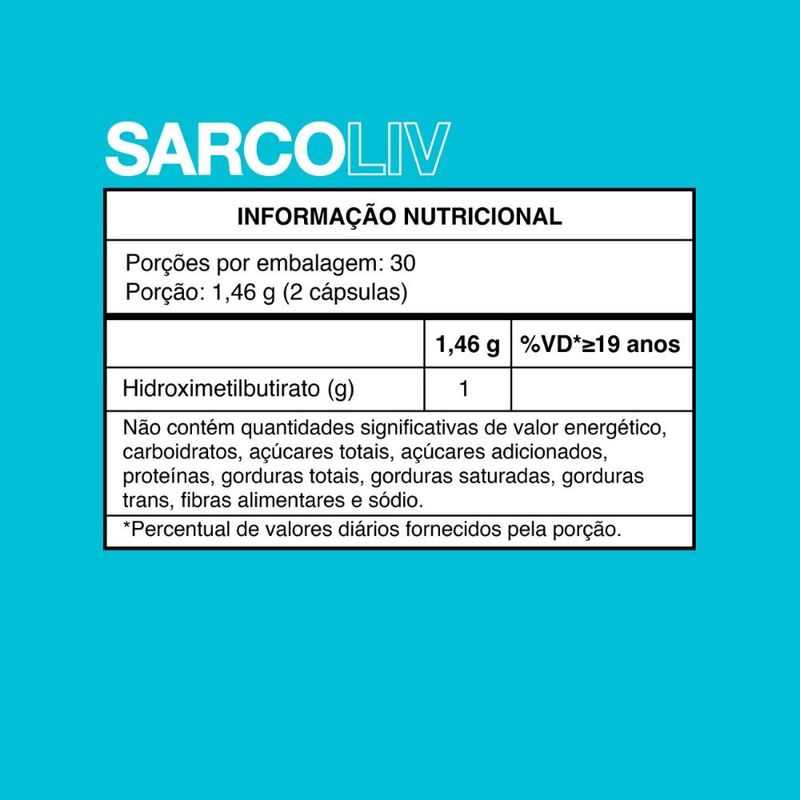 HMB 500mg com 60 Unidades - Sarcoliv