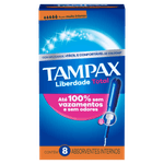 Absorvente Interno Tampax Liberdade Total Muito Intenso 8 Unidades