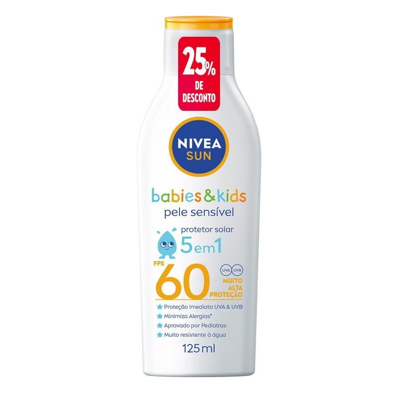 Protetor Solar Infantil Nivea Sun Babies & Kids Pele Sensível Fps60 125ml 1