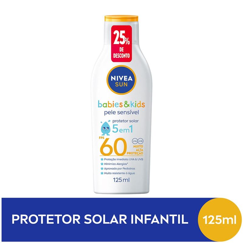 Protetor Solar Infantil Nivea Sun Babies & Kids Pele Sensível Fps60 125ml 2