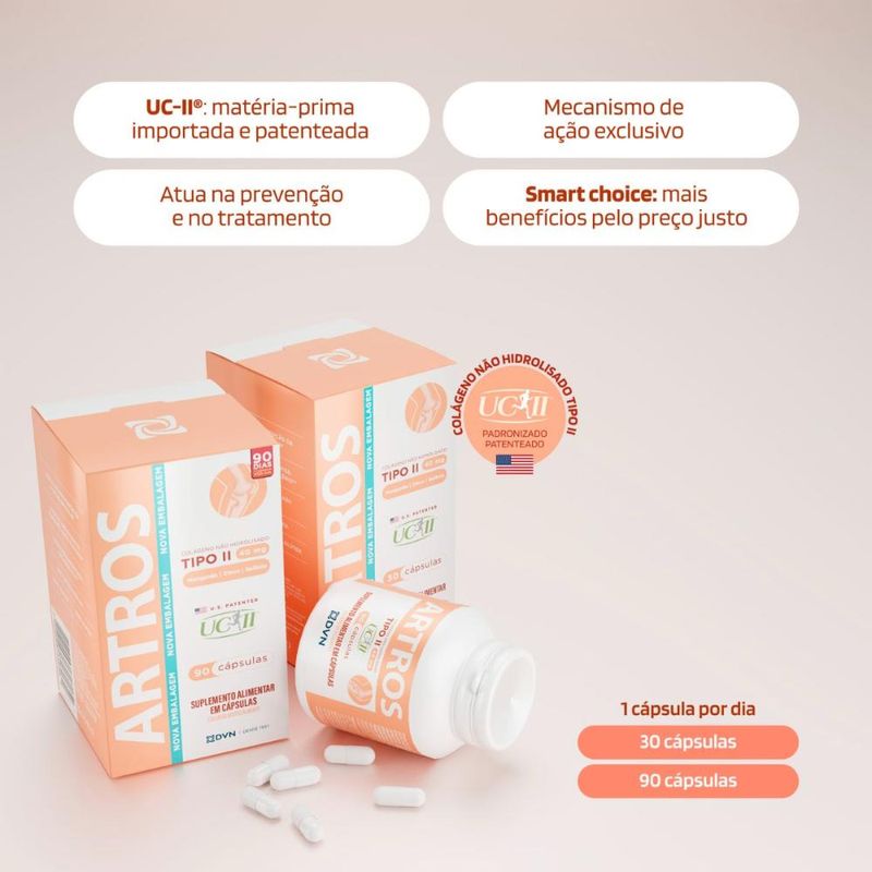 Colágeno Tipo 2  UC-II 40mg - 30 cápsulas - Artros