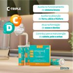 Vitamina C 1g+Vit D+Zinco Efervescente 30 comprimidos - C-Triple