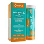 Vitamina C 1g+Vit D+Zinco Efervescente 10 unidades- C-Triple