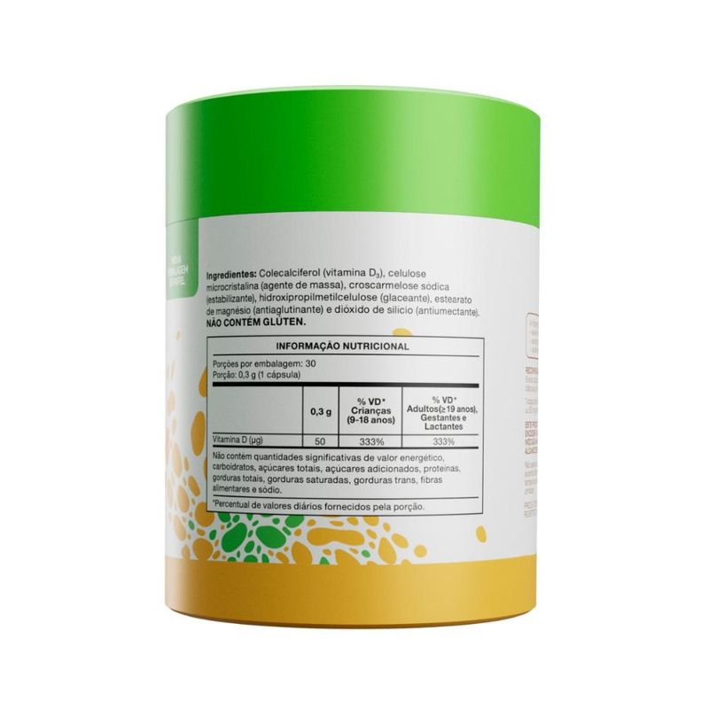 Vitamina D 2000UI com 30 Cápsulas - Bioroots