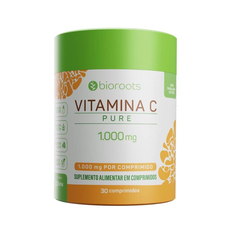 Vitamina C Vegan com 30 Unidades - Bioroots