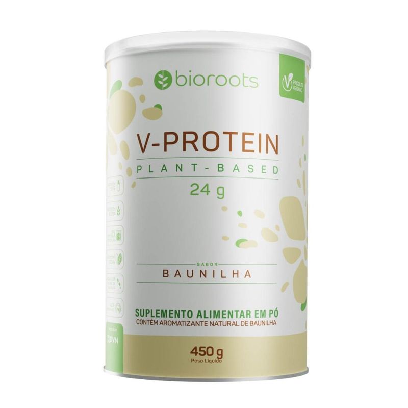 Proteína V-protein Plant Based Baunilha 450g Bioroots