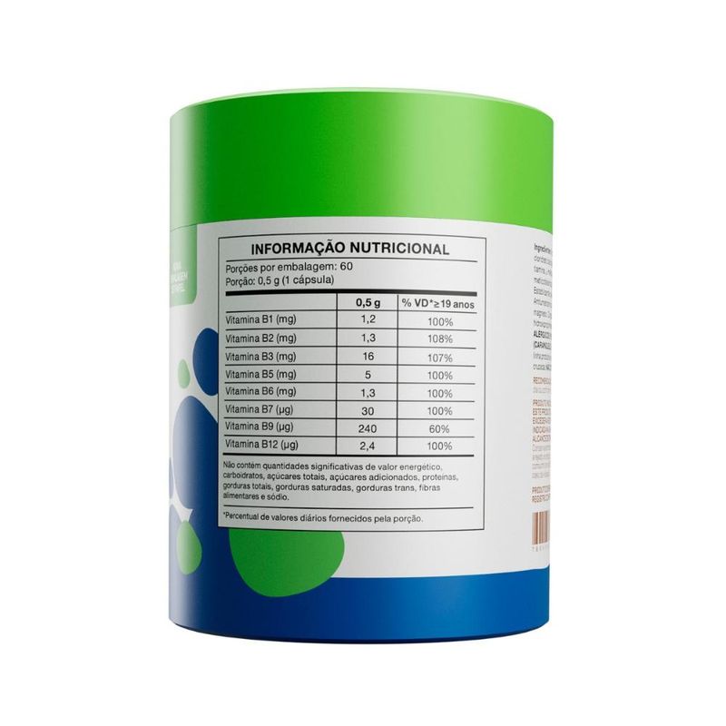 Complexo B Multivitamin com 60 Unidades - Bioroots