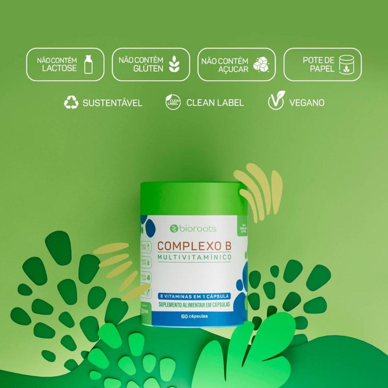 Complexo B Multivitamin com 60 Unidades - Bioroots