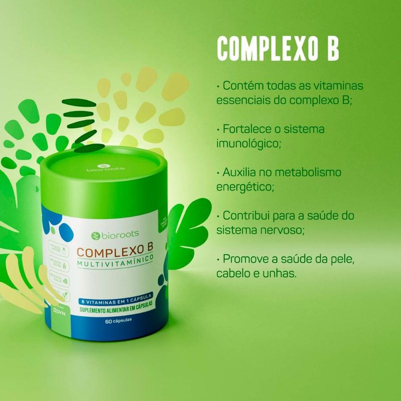 Complexo B Multivitamin com 60 Unidades - Bioroots