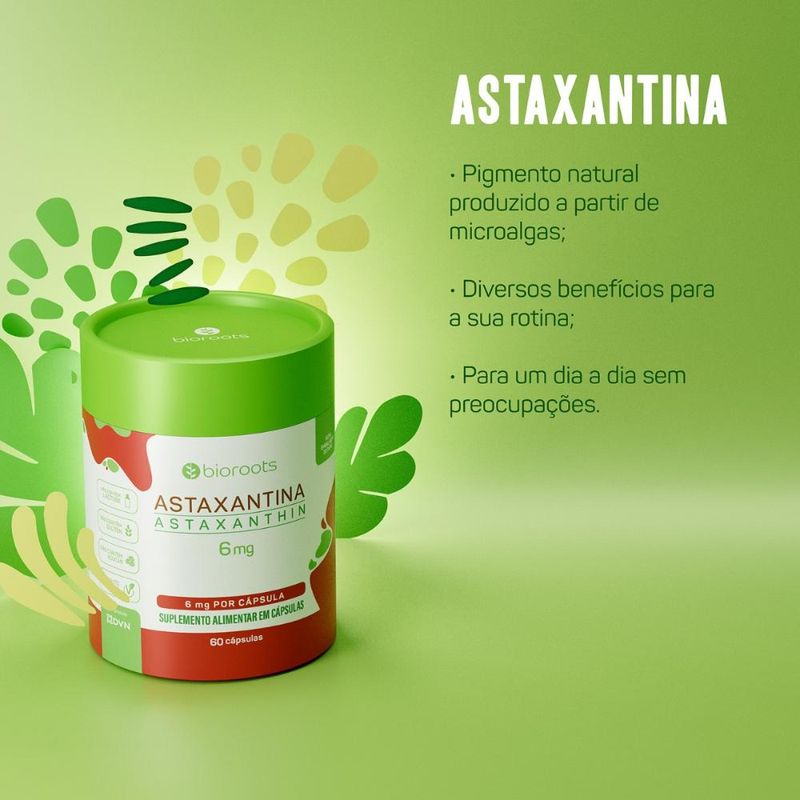 Astaxantina Astaxanthin 6mg com 60 Unidades - Bioroots