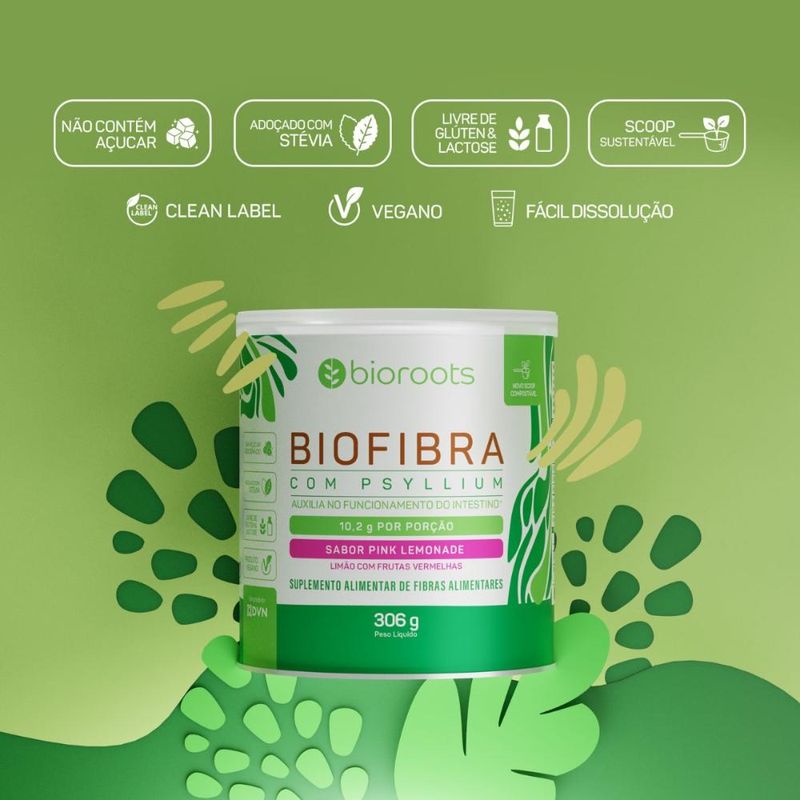 Biofibra 306 g Sabor Frutas Vermelhas e Limão - Bioroots
