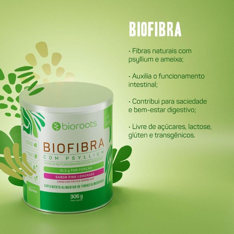 Biofibra 306 g Sabor Frutas Vermelhas e Limão - Bioroots