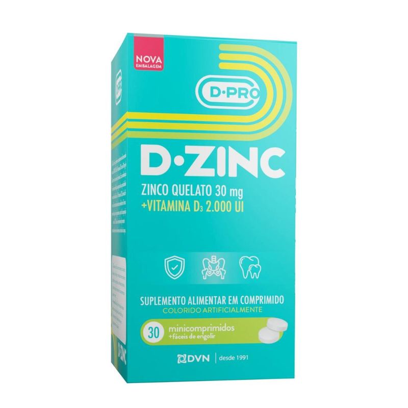 Vitamina D 2000UI + Zinco 30mg com 30 Unidades - DZinc