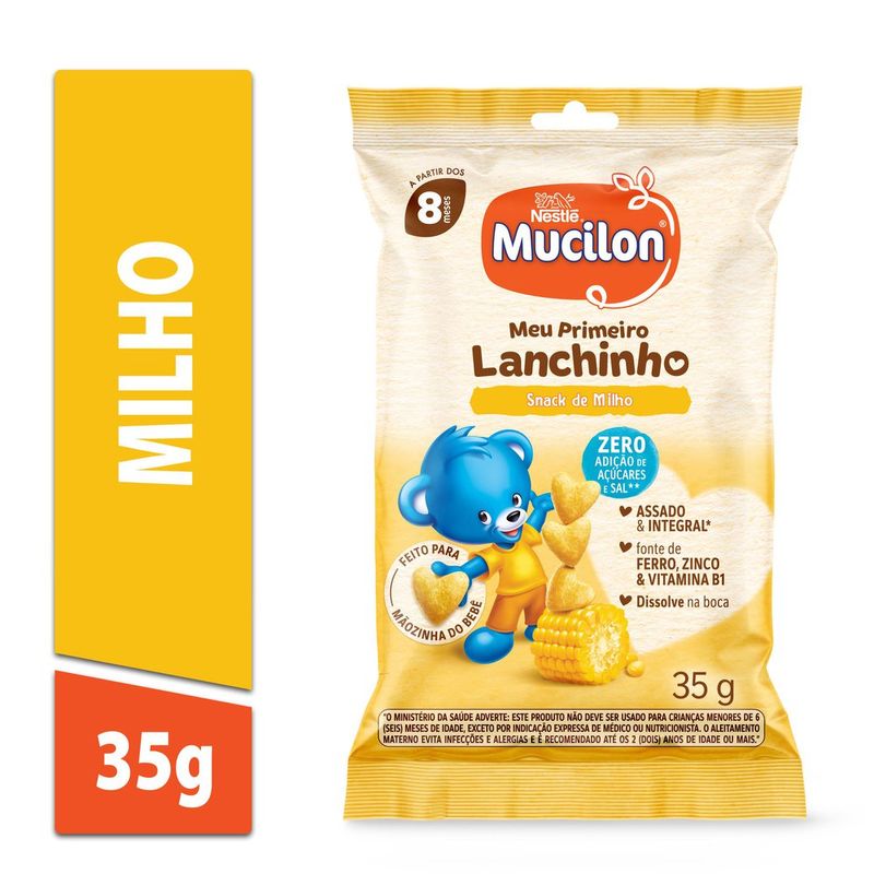 Biscoito Integral Milho Mucilon Meu Primeiro Lanchinho Pacote 35g