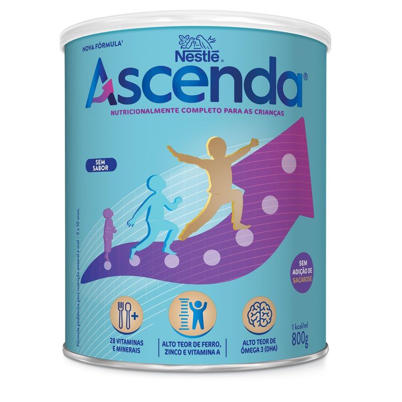 Ascenda Suplemento Alimentar Infantil Sem Sabor - 800g