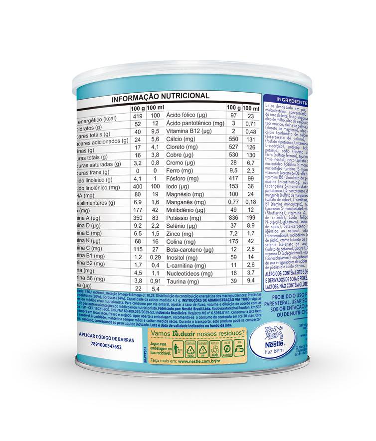 Ascenda Suplemento Alimentar Infantil Sem Sabor - 800g