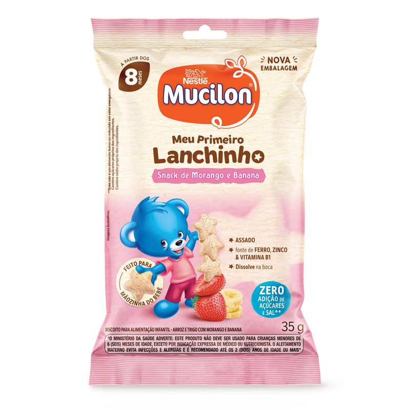 Snack Meu Primeiro Lanchinho Mucilon Morango e Banana - 35g
