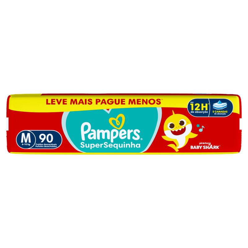 Fralda Infantil Pampers SuperSequinha XG Pacote 90 Unidades