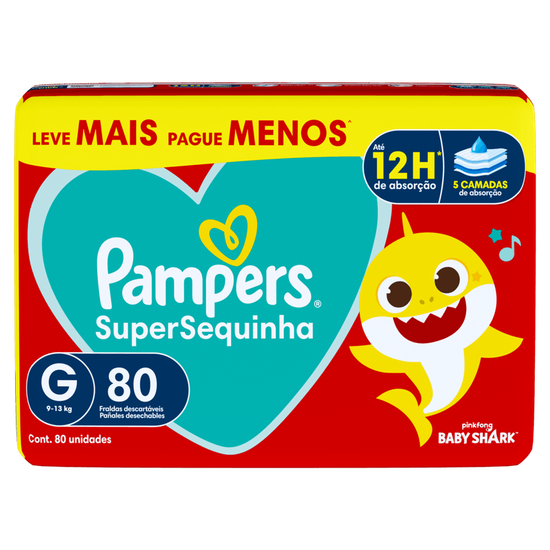 Fralda Infantil Pampers SuperSequinha G 80 Unidades