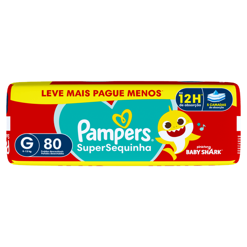 Fralda Infantil Pampers SuperSequinha G 80 Unidades