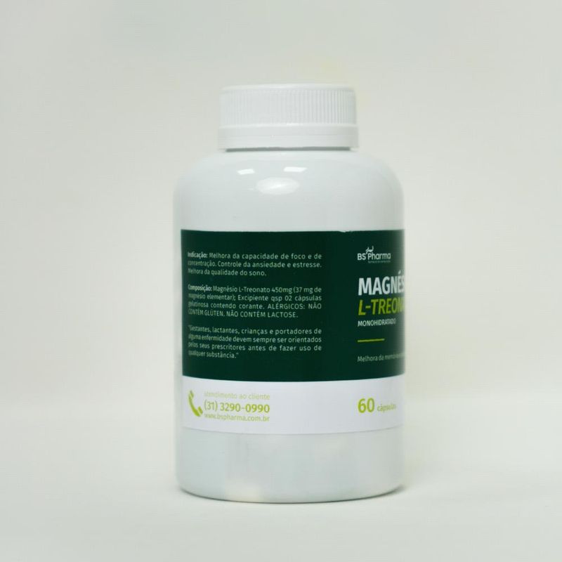 Magnésio L-Treonato 450 mg - 60 Cápsulas