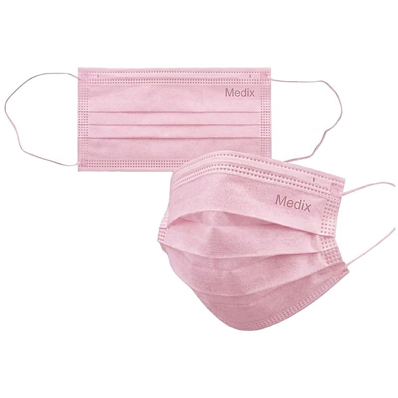 Máscara Tripla Descartável Supreme Rosa 50 unidades