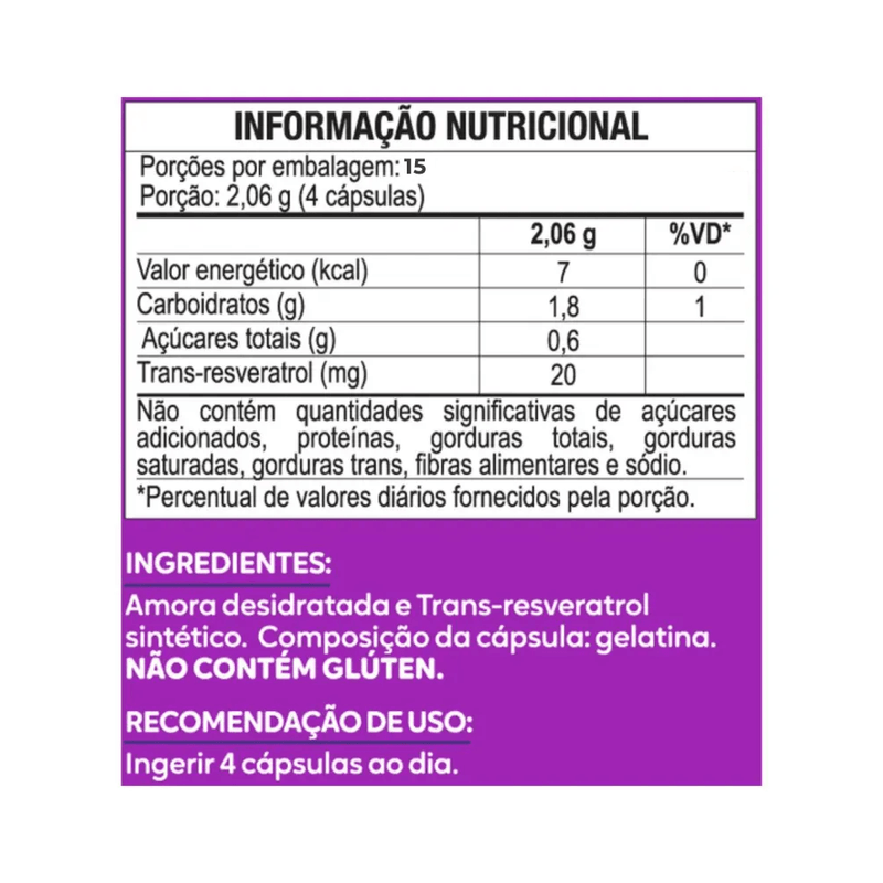 Resveratrol + Amora Miura e Associações 60 Cápsulas Maltta