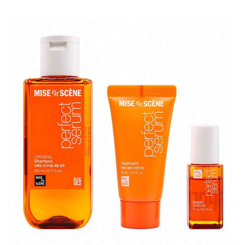 Kit Mise en Scène Perfect Serum Damage Repair - Shampoo 140ml + Máscara 30ml + Sérum 15ml