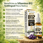 Kit C/ 3 Vitamina B12 Uva 20ml - Metilcobalamina 9,94 mcg por gota - Flora Nativa