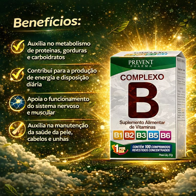 Complexo B Concentrado C/100 Comprimidos - Prevent Pharma
