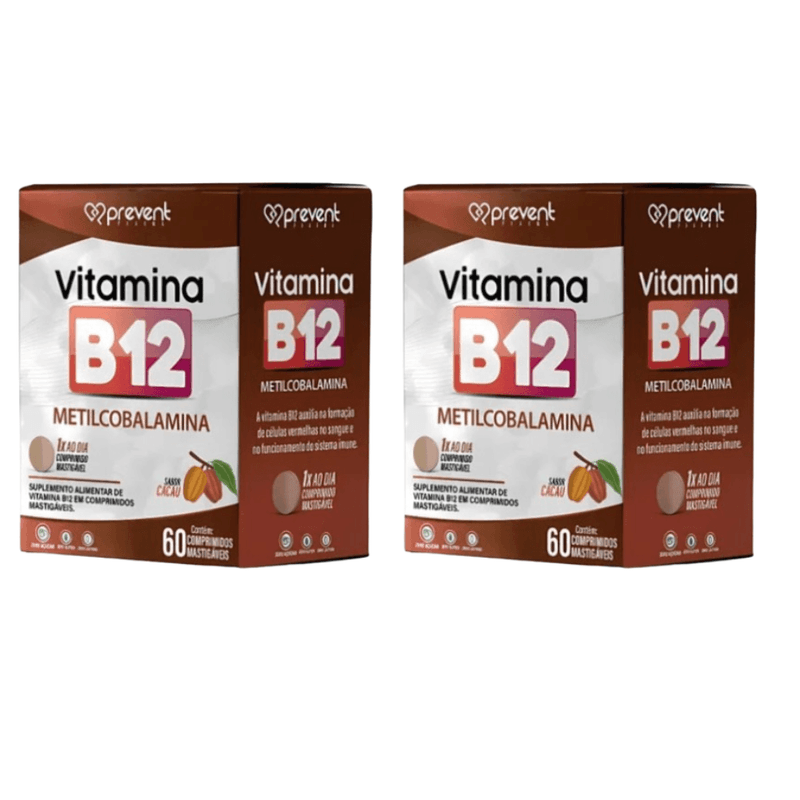 Kit C/2 Vitamina B12 Cacau C/60 Comprimidos - Prevent Pharma