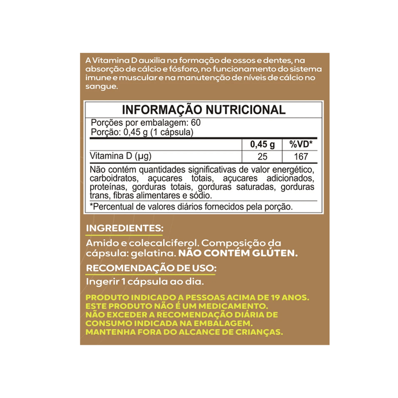 Maltta Vitamina D3 Concentrada 1000UI 25mcg 60 Cápsulas