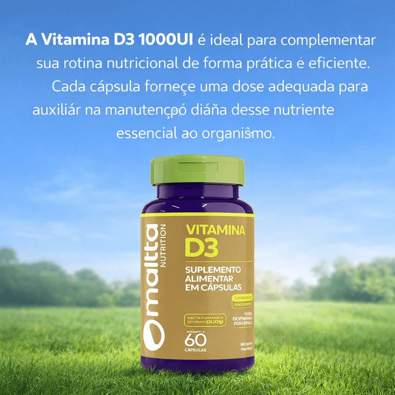 Maltta Vitamina D3 Concentrada 1000UI 25mcg 60 Cápsulas