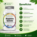 Kit C/2 Magnésio Quelato Flora Nativa 60 Cápsulas Bisglicinato Alta Absorção