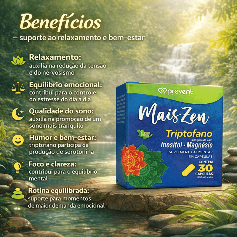 Triptofano Mais Zen 30 Cápsulas Prevent Pharma