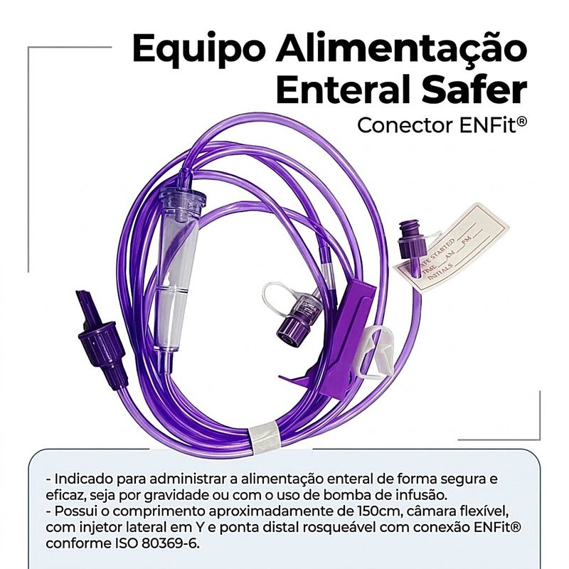Equipo Alimentação Enteral Safer Conector Enfit - unidade