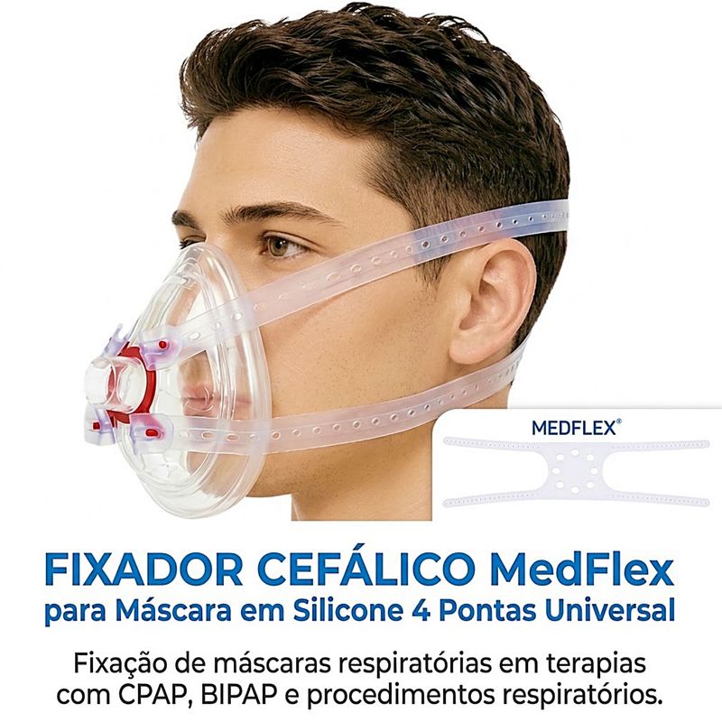 Fixador Cefálico para Máscara em Silicone 4 Pontas Universal