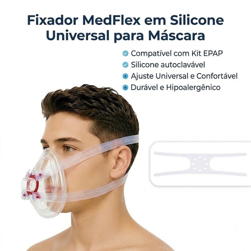 Fixador Cefálico para Máscara em Silicone 4 Pontas Universal