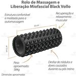 Rolo de Massagem e Liberação Miofascial Preto Vollo