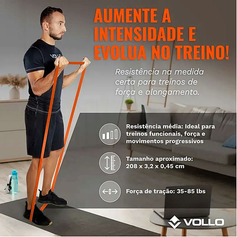 Super Band Extensor Elástico Nível Médio 32mm Vollo -unidade