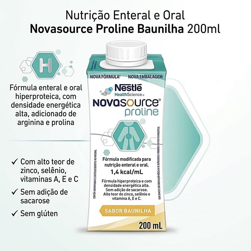 Nutrição Enteral e Oral Novasource Proline Baunilha 200ml