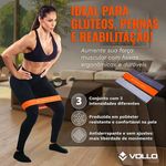 Kit 3 Faixas Elásticas Mini Bands Poliéster 3 Intensidades