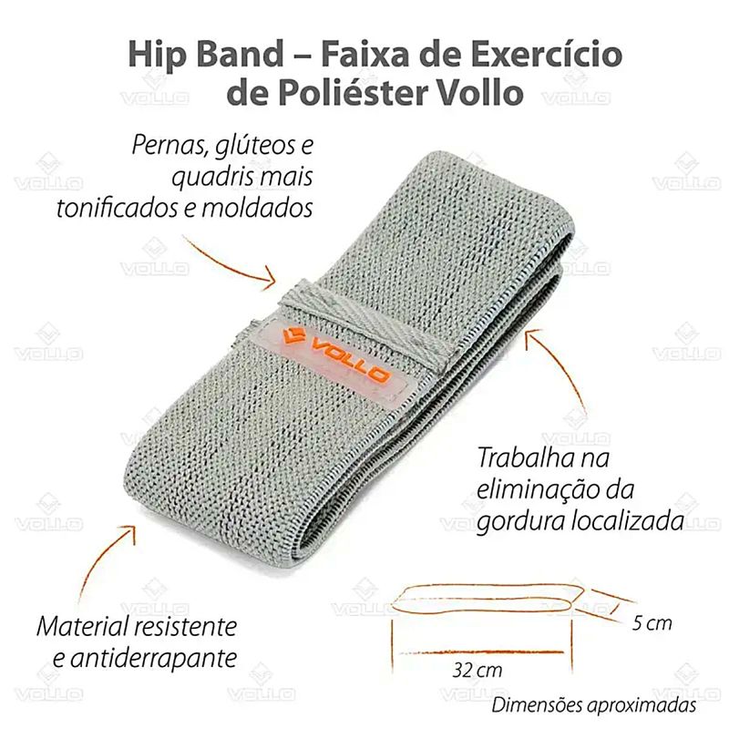 Faixa Elástica Hip Band de Poliéster Vollo Tam P - unidade